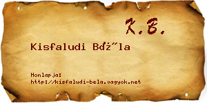 Kisfaludi Béla névjegykártya
