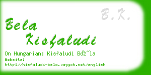 bela kisfaludi business card